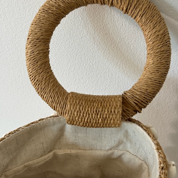 Handcrafted Shell-Embellished Basket/Bucket Bag Purse - Picture 5 of 9